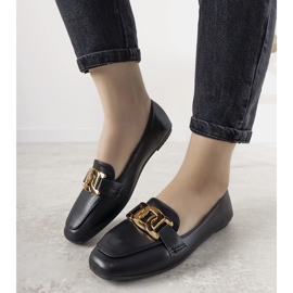 Svarta loafers med gyllene Hashtag -dekoration 1