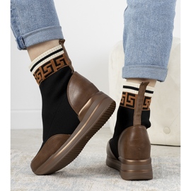 Wanda brown wedge sneakers brun svart 1