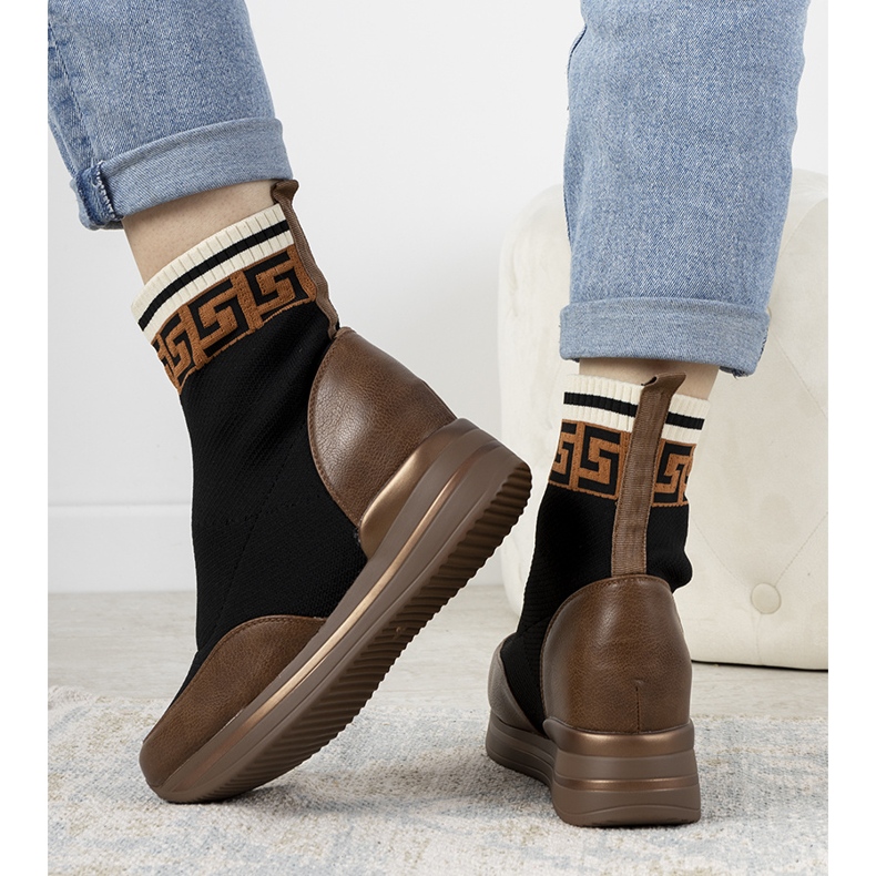 Wanda brown wedge sneakers brun svart 1