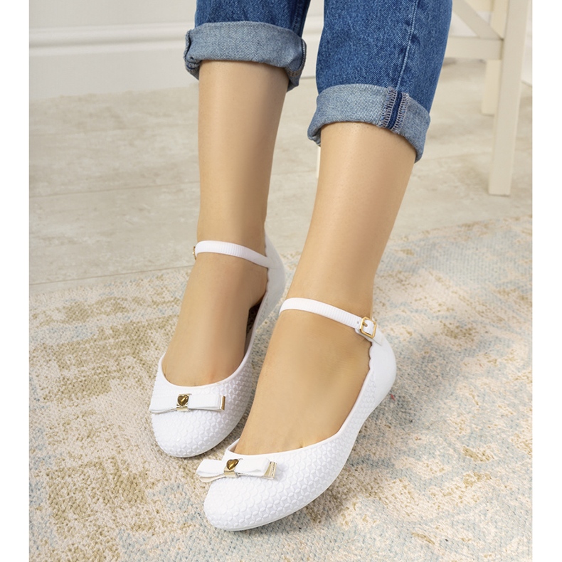 Heather vita ballerinor för kvinnor 1