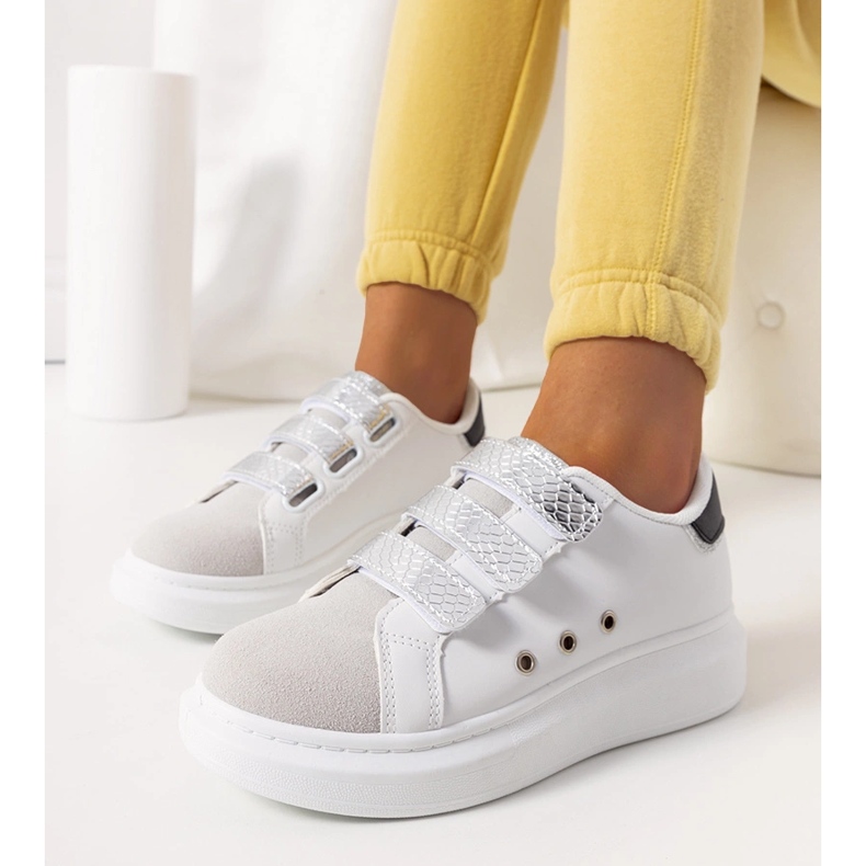 Herrick vita och silversneakers för kvinnor 1