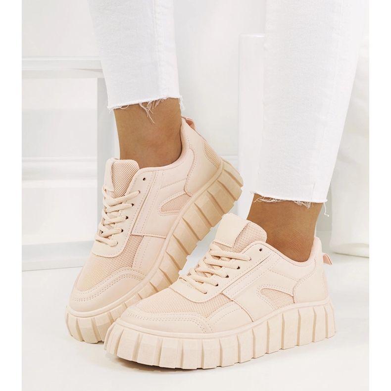 Rosa sneakers på hög Morico-sula 2