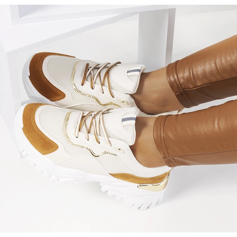 Osorio beige sportskor 2