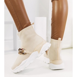 Hurtado beige high-top sneakers 1