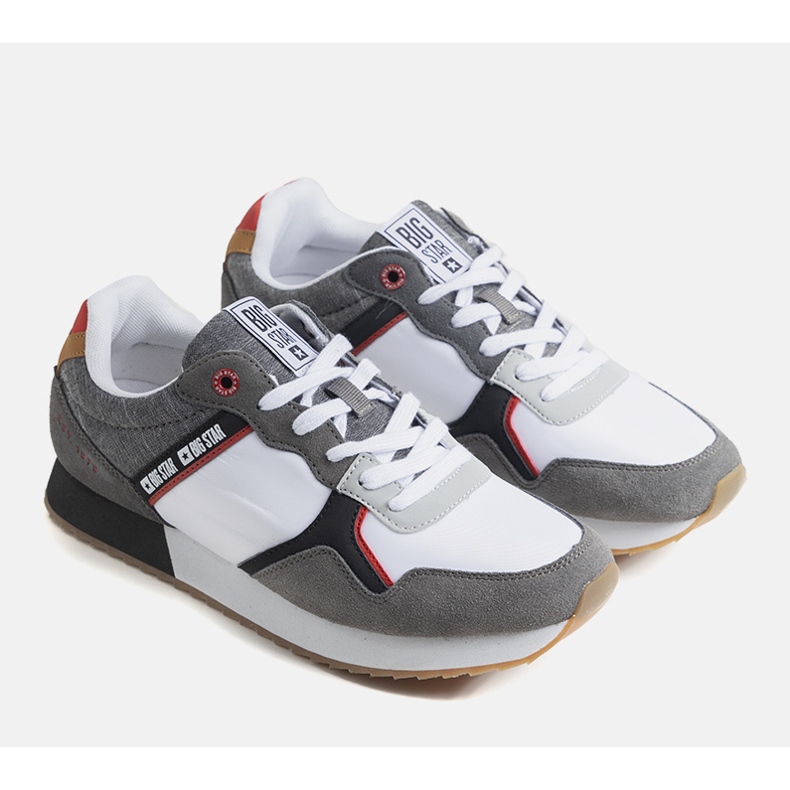 Vita och gråa Big Star sneakers för män JJ174147 1