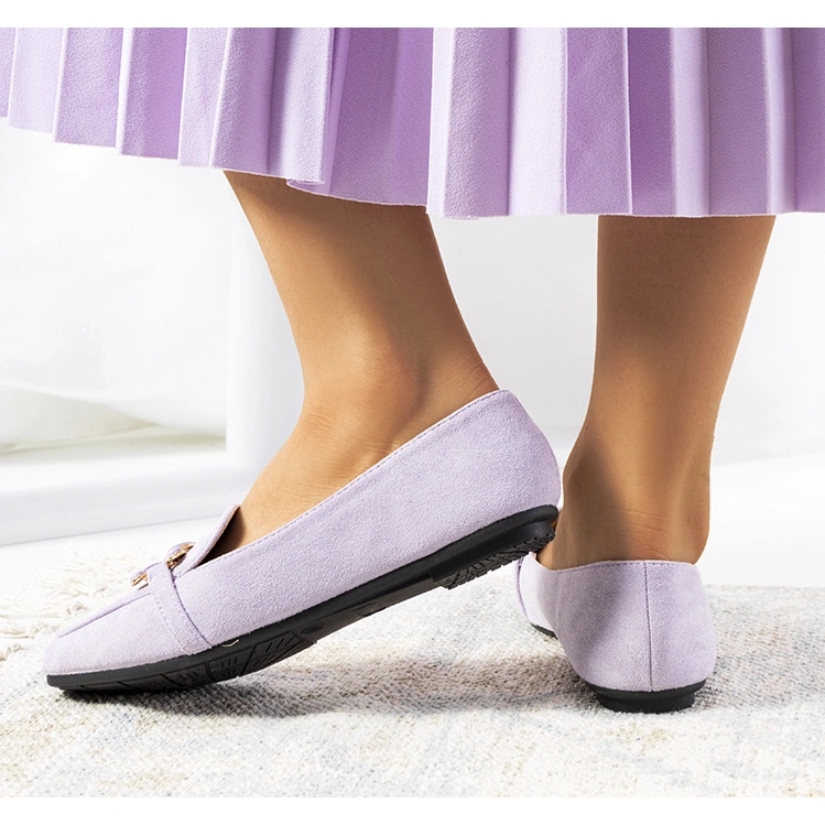 Lila loafers med fyrkantig tå från Hattie purpur 1