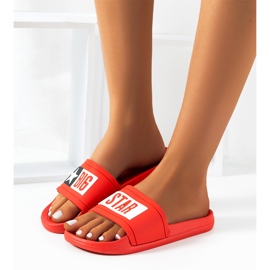 Röda Big Star DD274A267 tofflor för kvinnor 1