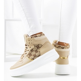 Beige sneakers på Dennis-plattformen 1