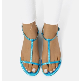 Adelia blå platta holo-sandaler 1