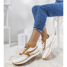Vita och bruna Chiara-sneakers för kvinnor 1