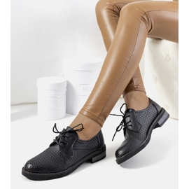 Svarta Ortensia genombrutna oxfordskor 1