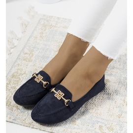 Marinblå loafers med Cardoso-spänne 1