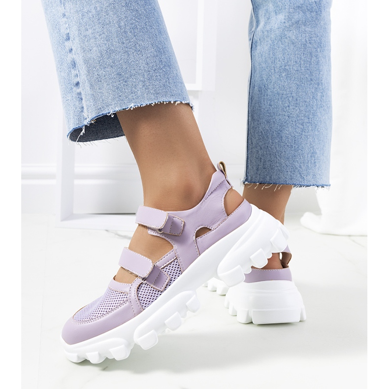 Lila sneakers med traktorsula från Djurs violett 1