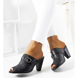 Svarta tofflor på Lucinda-stolpen 1