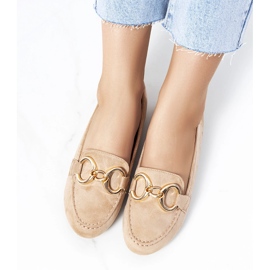 Beige loafers med Castor-spänne 1