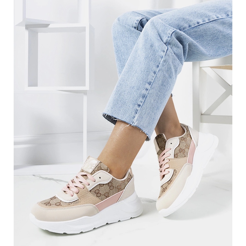 Elyne beige sneakers för kvinnor 1