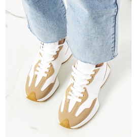 Beige Cohen damsneakers vit 1