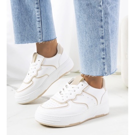 Vita och beige Bieke-sneakers för kvinnor 1