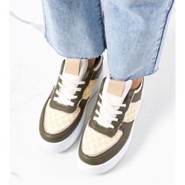 Gröna Manal sneakers för kvinnor beige kaki 1