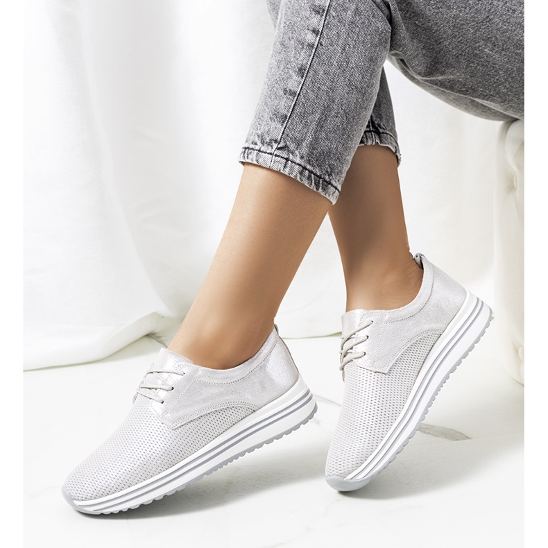 Serra sneakers i silver silver- 2