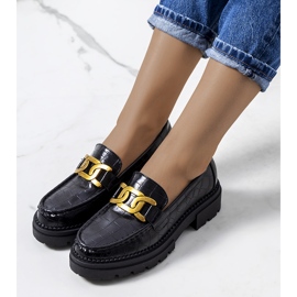 Svarta loafers på hög Zanen-sula 1