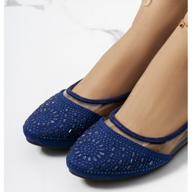 Marinblå halvgenomskinliga Malene ballerinor 1