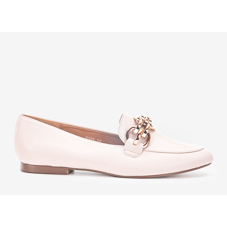 Beige loafers med Segarra-kedja 1