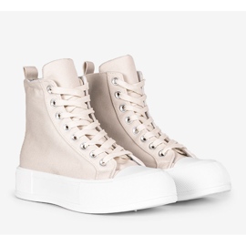 Beige sneakers på hög Natasha-sula 1