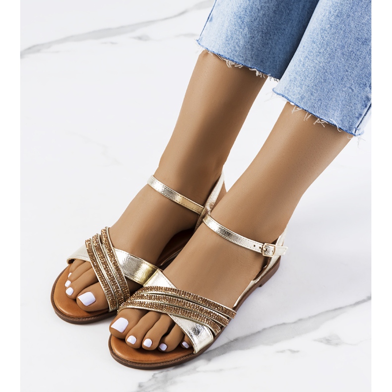 Gold Parade Rhinestone sandaler gyllene 1