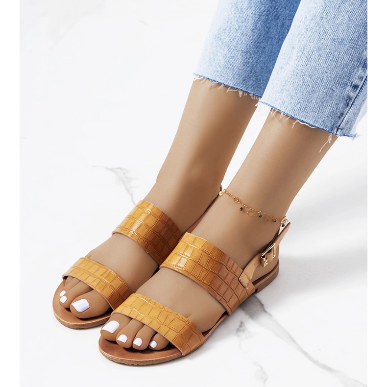 Chinn bruna sandaler för kvinnor 1