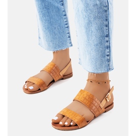 Chinn bruna sandaler för kvinnor gul 2