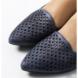 Jarrett marinblå genombrutna loafers 1