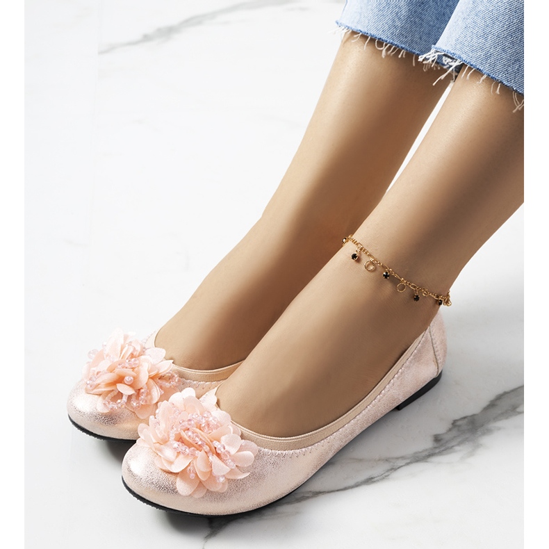 Duff rosa metalliska ballerinor 1