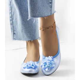 Blå metallic duff ballerinor 1