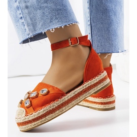Orange espadrillor med Taimi cubic zirconia 1