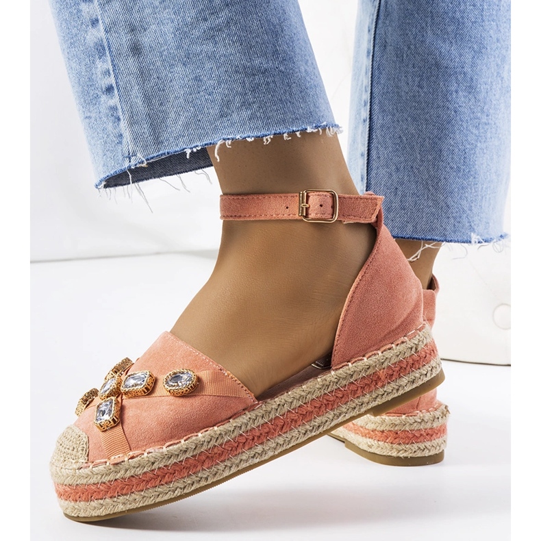 Rosa espadrillor med Taimi cubic zirconia 1