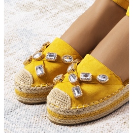 Gula espadrillor med Taimi cubic zirconia 1