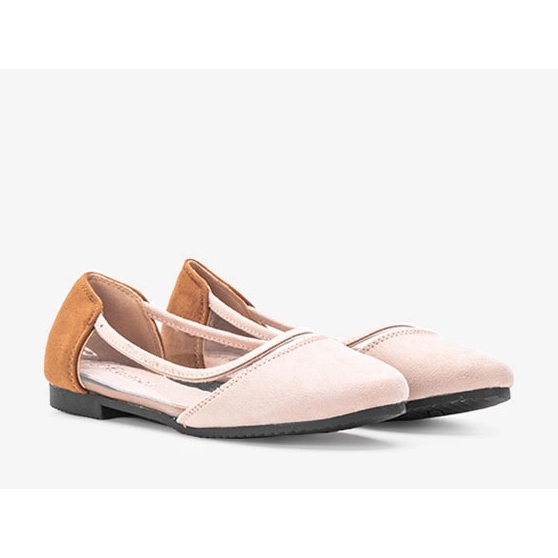 Kortes beige mocka ballerinas för barn 1