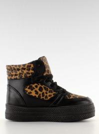 Sneakers dubbelsula LBS1231 svart-leopa 2