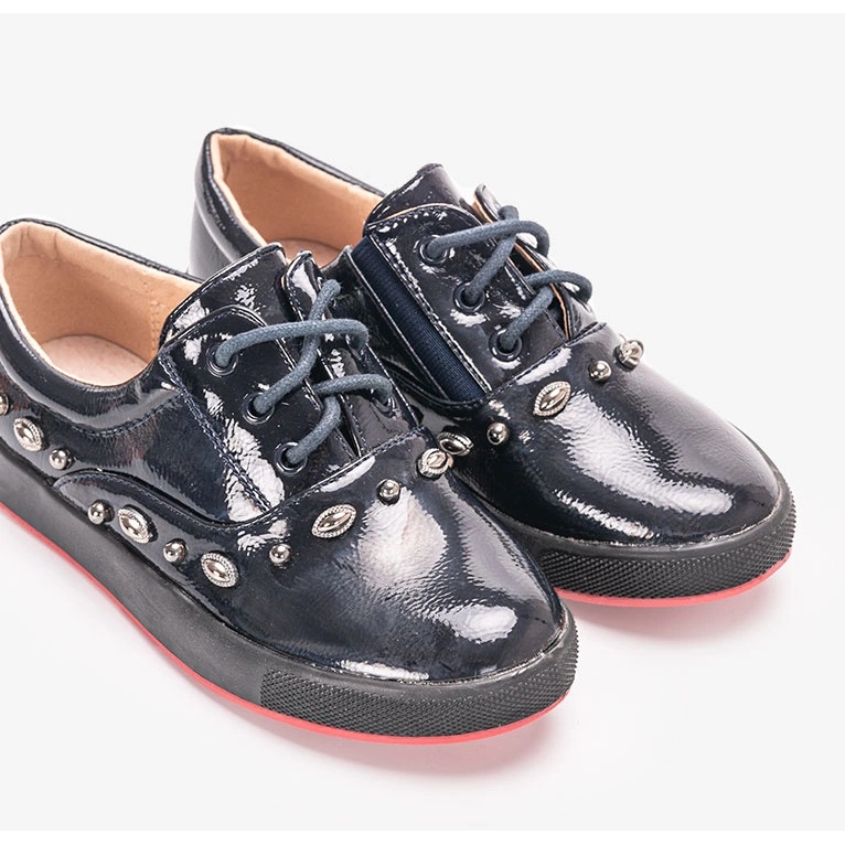 Fatna marinblå lackade ballerinor för barn 1