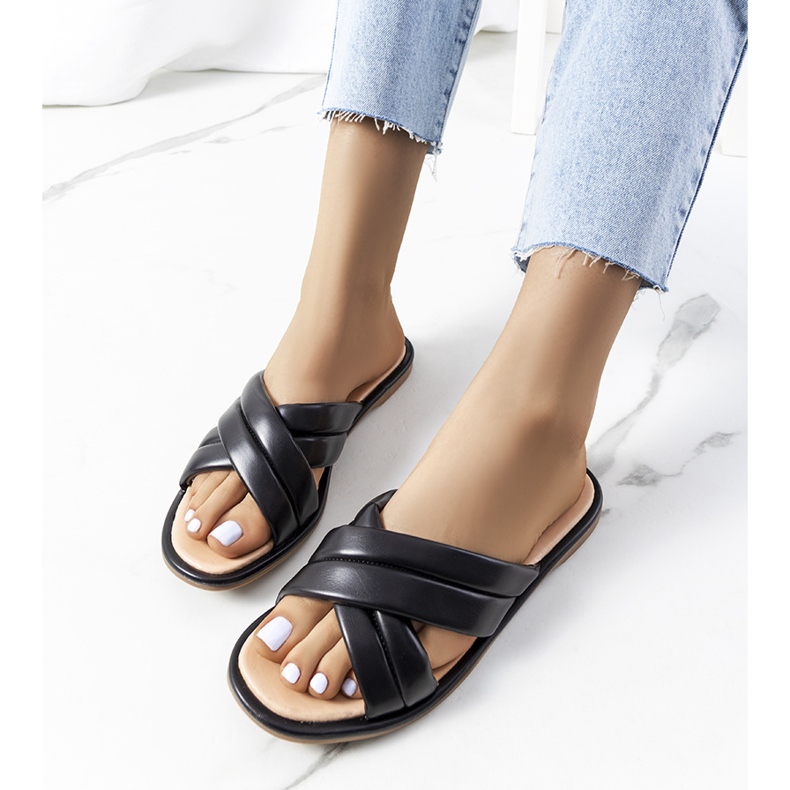 Svarta Thines-tofflor för kvinnor 1