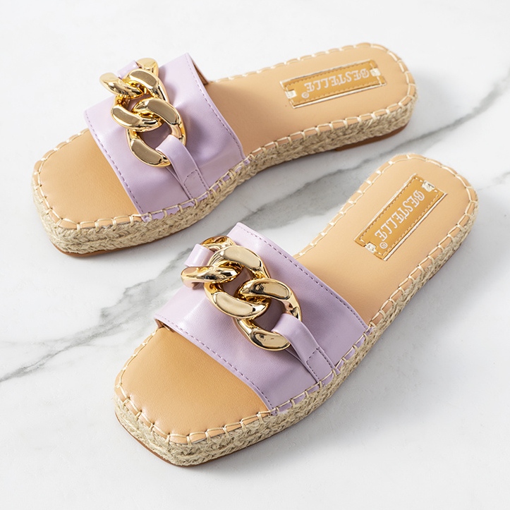 Kairo lila tofflor med kedja violett 1