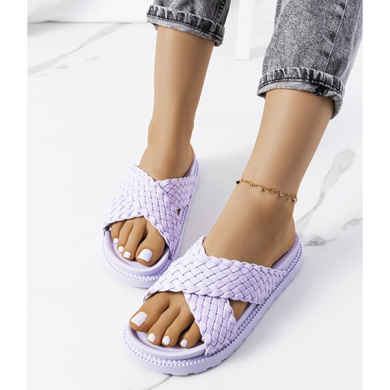 Lila tofflor på Bierings plattform purpur 1