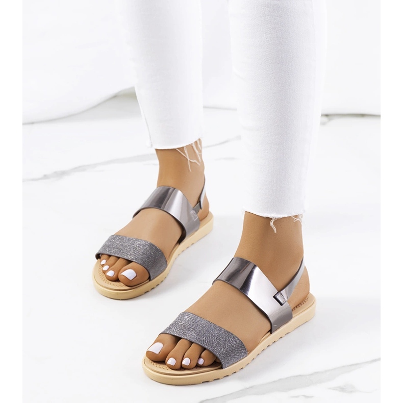 Laval silversandaler för kvinnor silver- 1