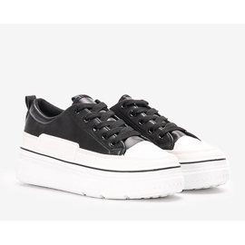 Svarta sneakers på Anastaz-plattformen vit 1