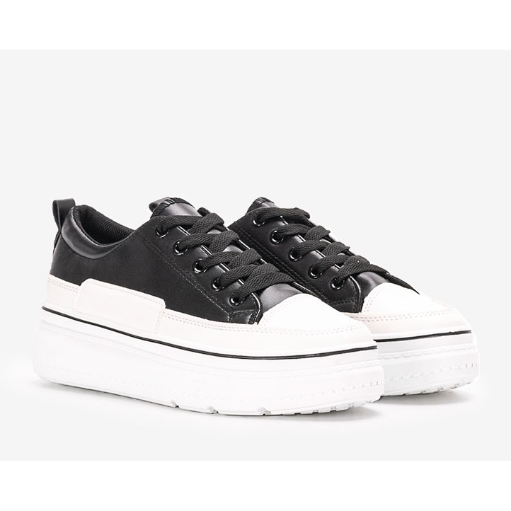 Svarta sneakers på Anastaz-plattformen vit 1