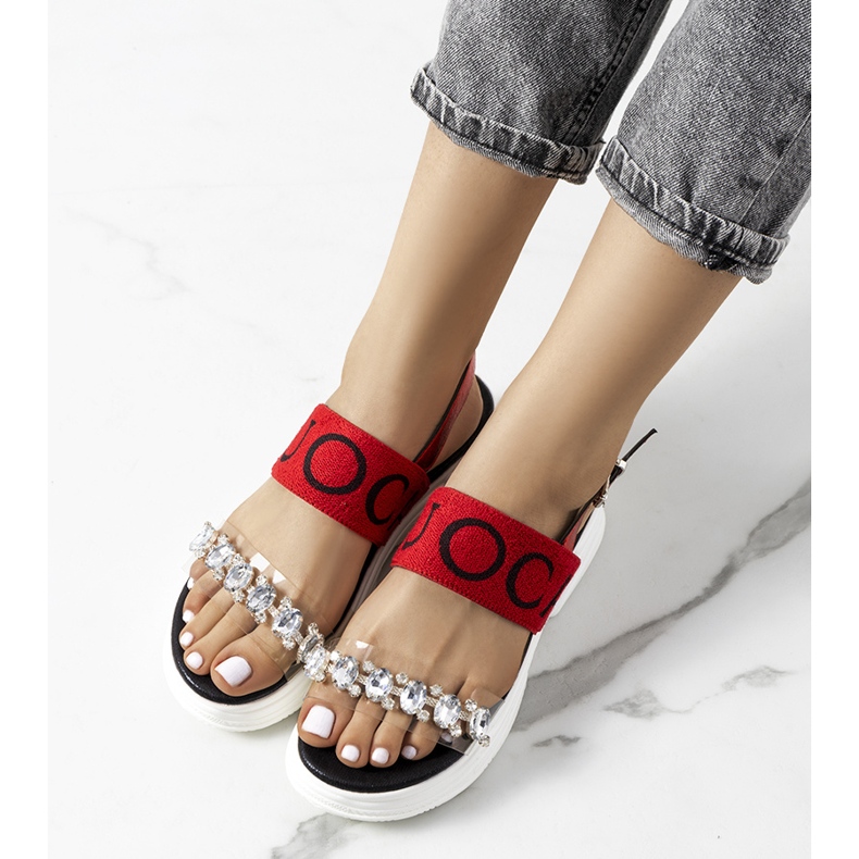 Hanin röda sandaler för kvinnor 1