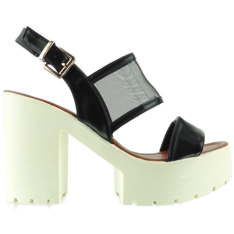 Högsulade sandaler LX03 Svart 1