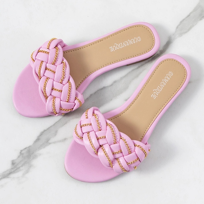 Eleganta rosa Correra tofflor 1