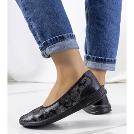 Bonnert sneakers i svart läder 1